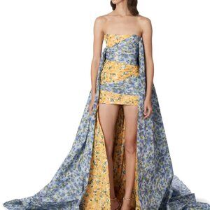 Carolina Herrera Strapless Gathered Bodice Mini Dress